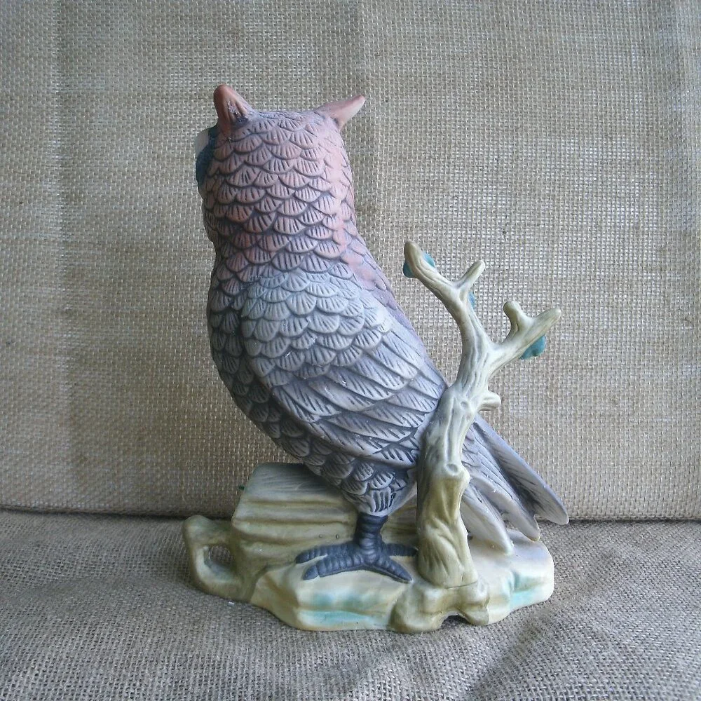 Vintage Large Homco Brown Owl Porcelain Figurine - Picture 5 of 16